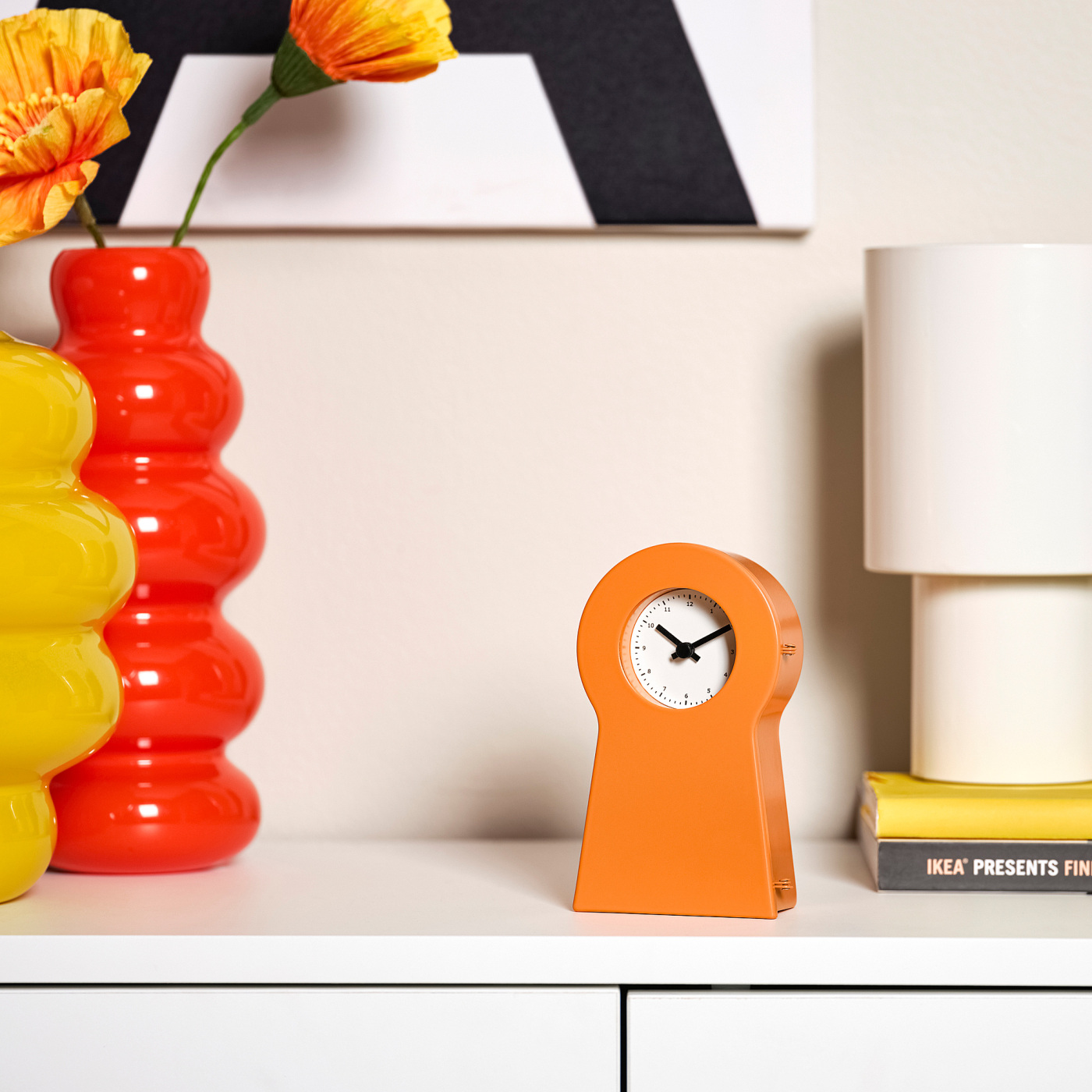 ★レア廃盤★北欧IKEA PS 1995★鍵穴型掛時計 置時計 収納付き赤レッド IKEA PS 1995 clock orange - IKEA