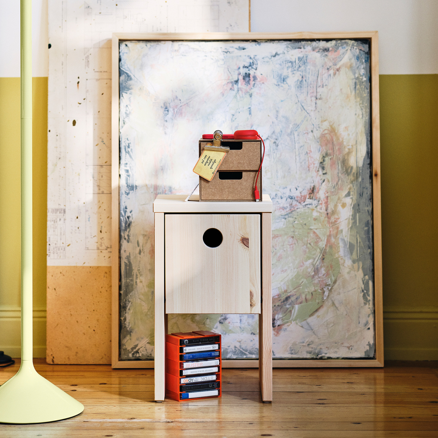 IKEA PS 2026 bedside table pine/with flip-down door - IKEA IKEA PS 2026 bedside table pine/with flip-down door - IKEA