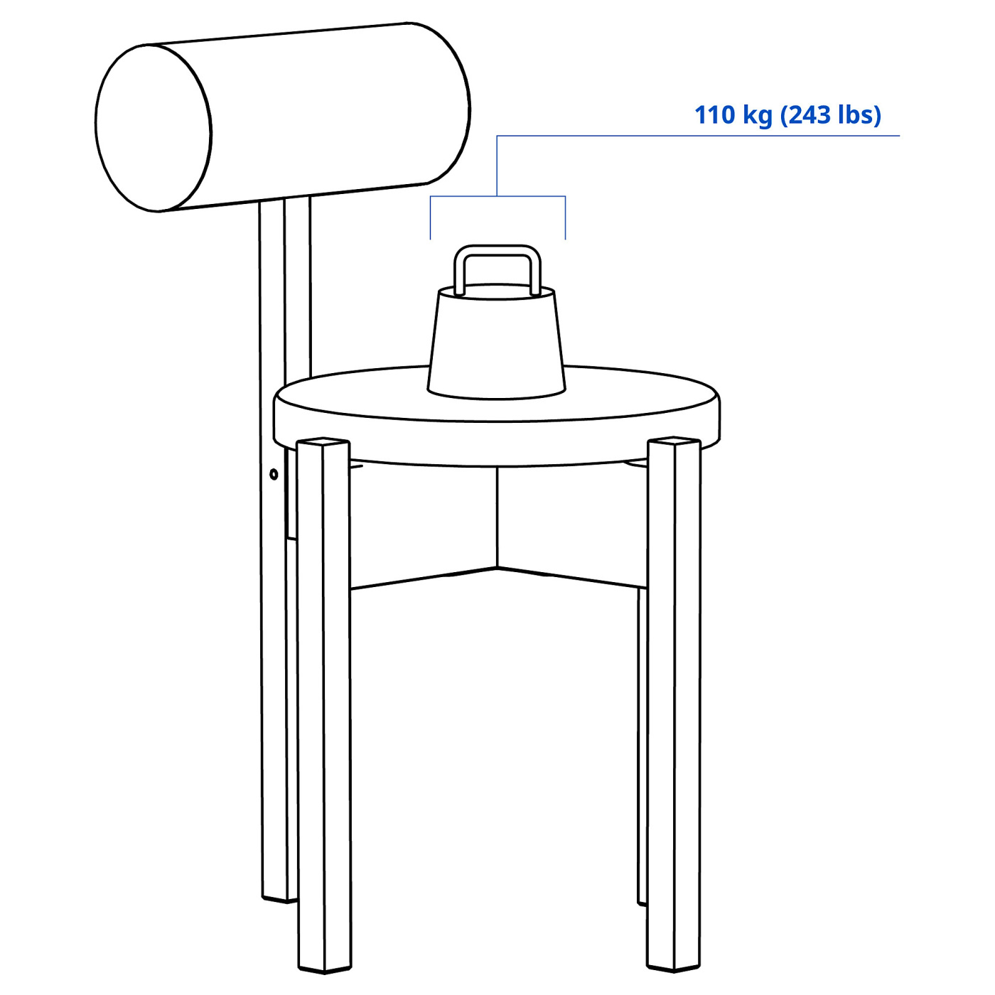 IKEA PS 2026 table and 2 chairs pine/Knäbäck bright blue - IKEA