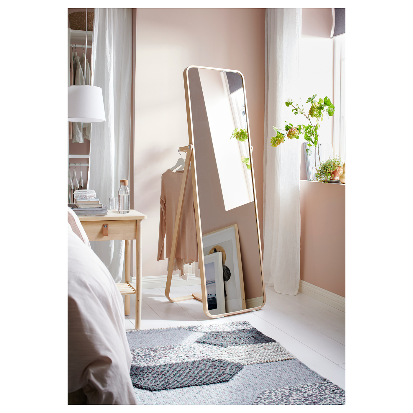 IKORNNES standing mirror ash - IKEA