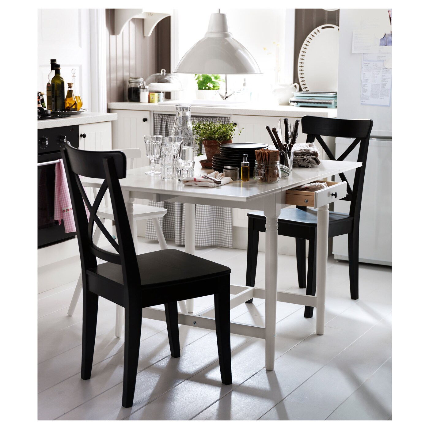 INGATORP drop-leaf table white - IKEA