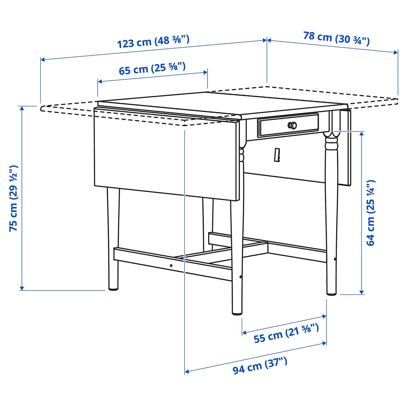 INGATORP drop-leaf table white - IKEA