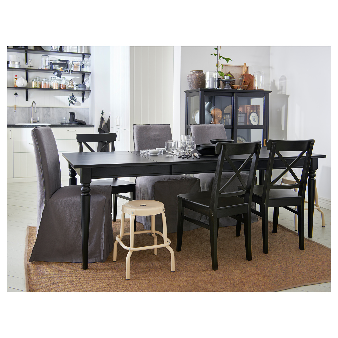 （3/31まで）【IKEA】インガートルプ　黒　伸縮テーブル INGATORP extendable table black - IKEA
