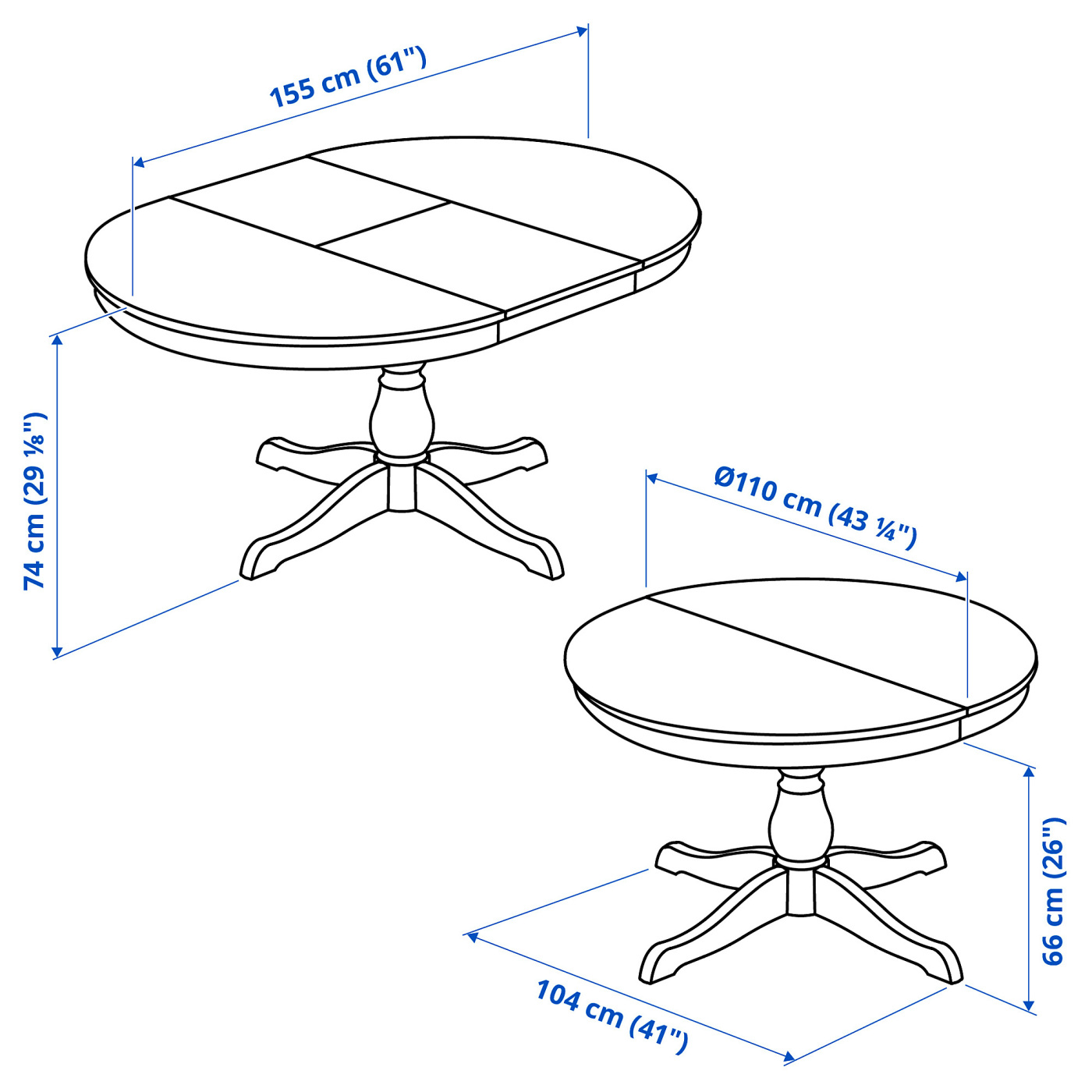 INGATORP extendable table black - IKEA