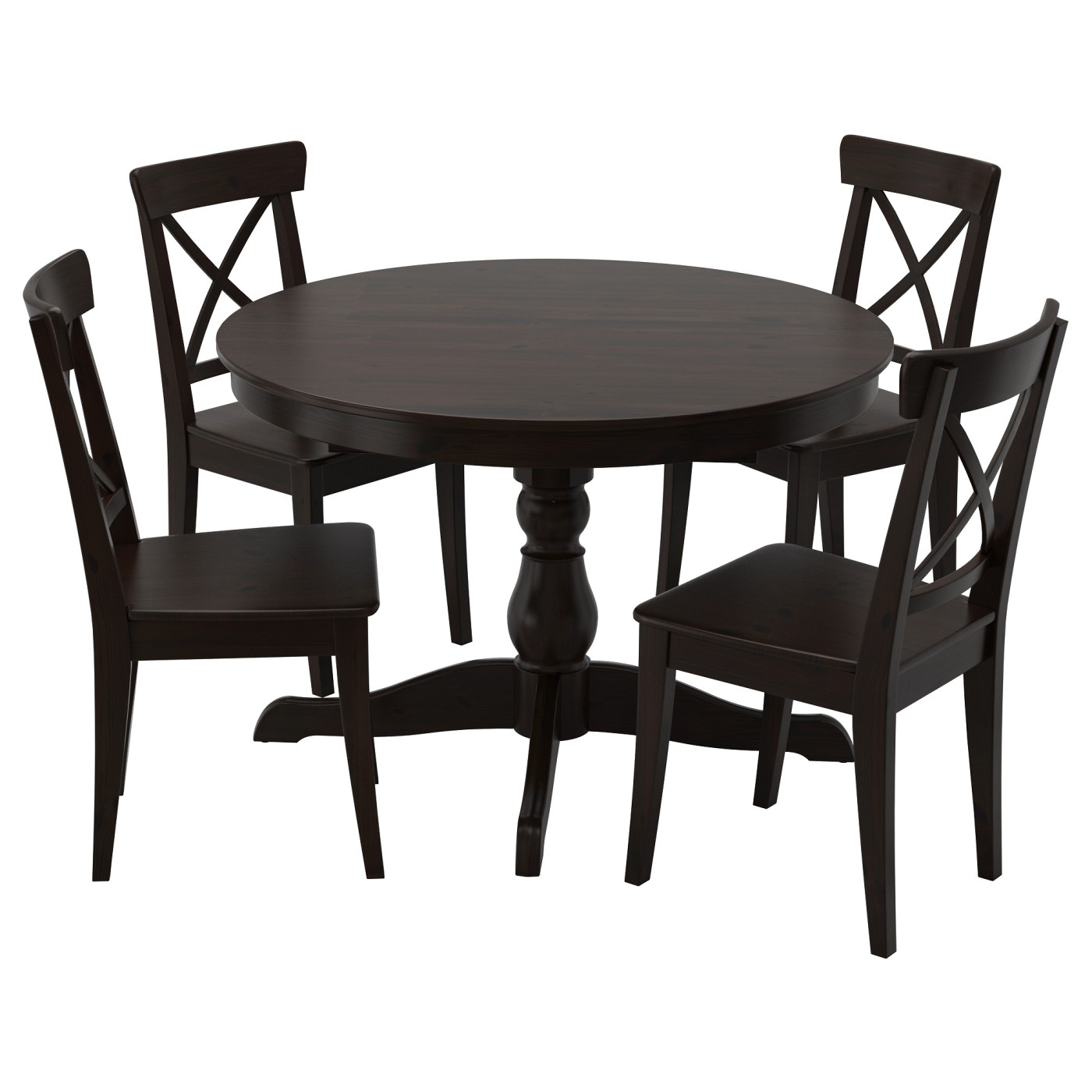 【希少】9/22〆IKEA INGATORP ダイニングテーブル　ブラック INGATORP / INGOLF table and 4 chairs black/brown-black - IKEA