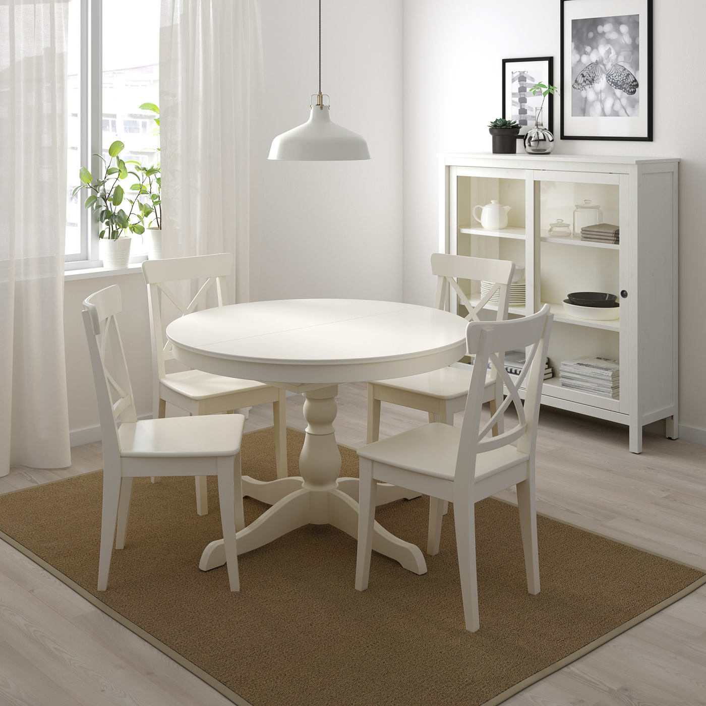 INGATORP / INGOLF table and 4 chairs white/white - IKEA