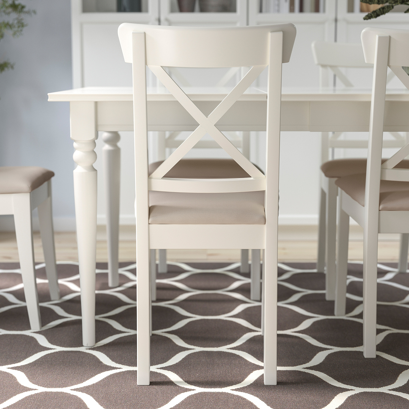 INGOLF chair white/Hallarp beige - IKEA