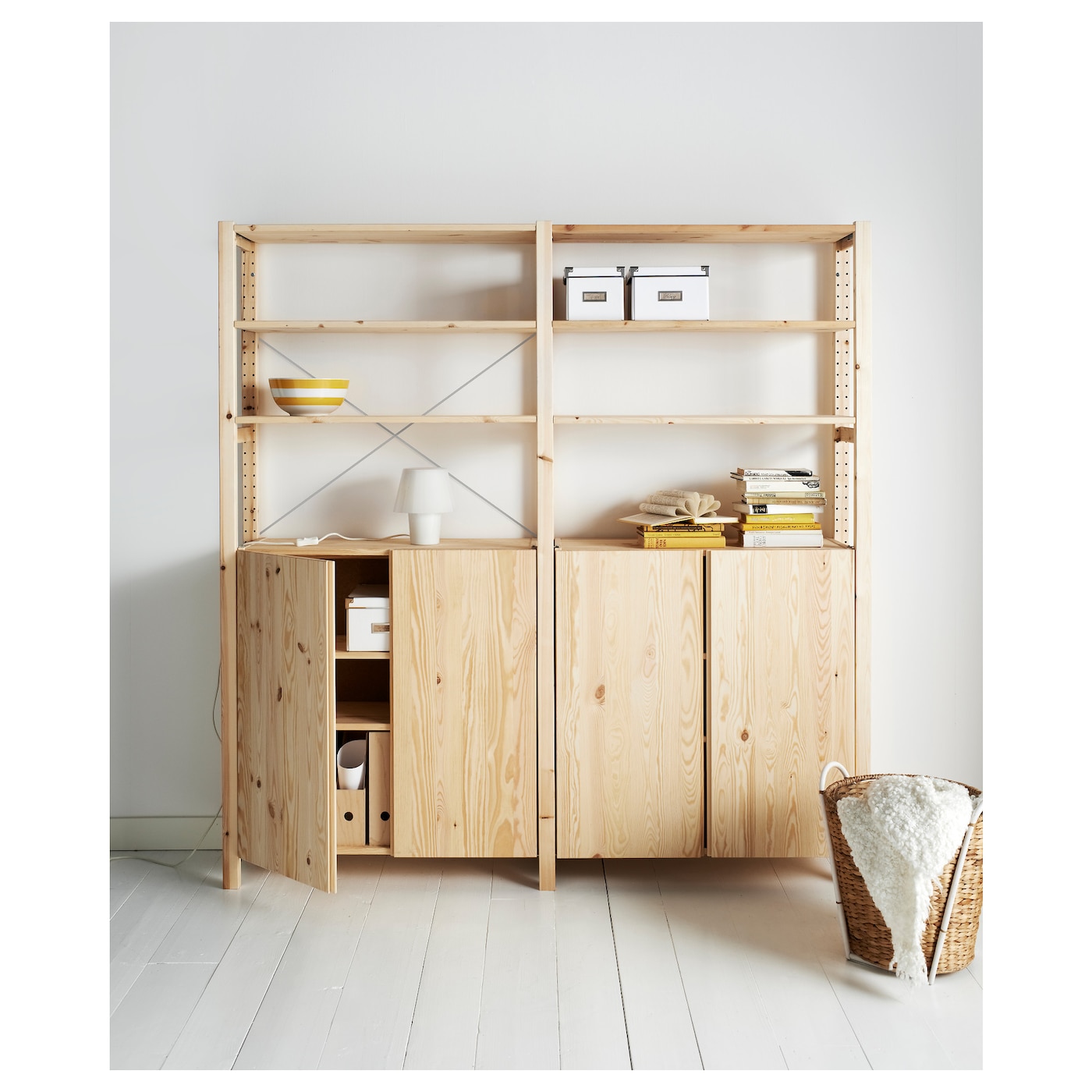 IVAR 2 sections/shelves/cabinet pine - IKEA