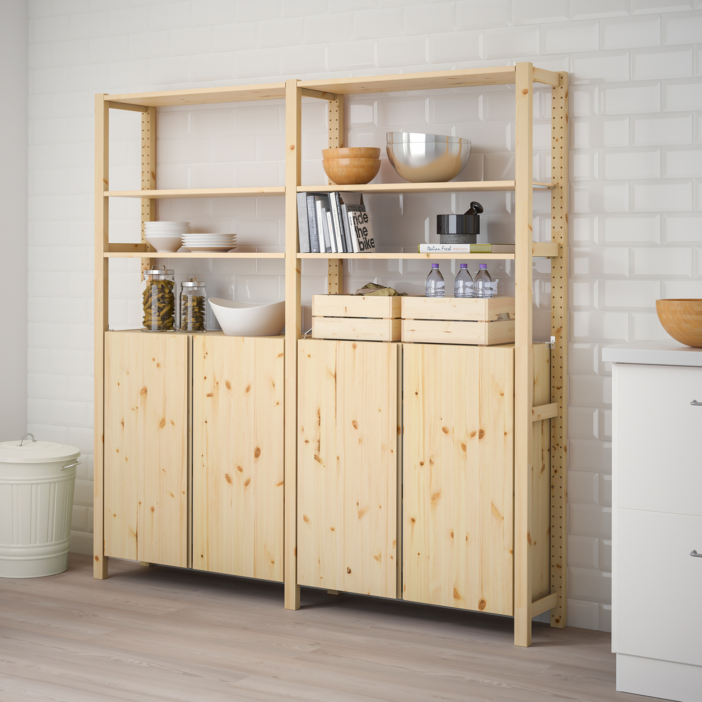 IVAR 2 sections/shelves/cabinet pine - IKEA