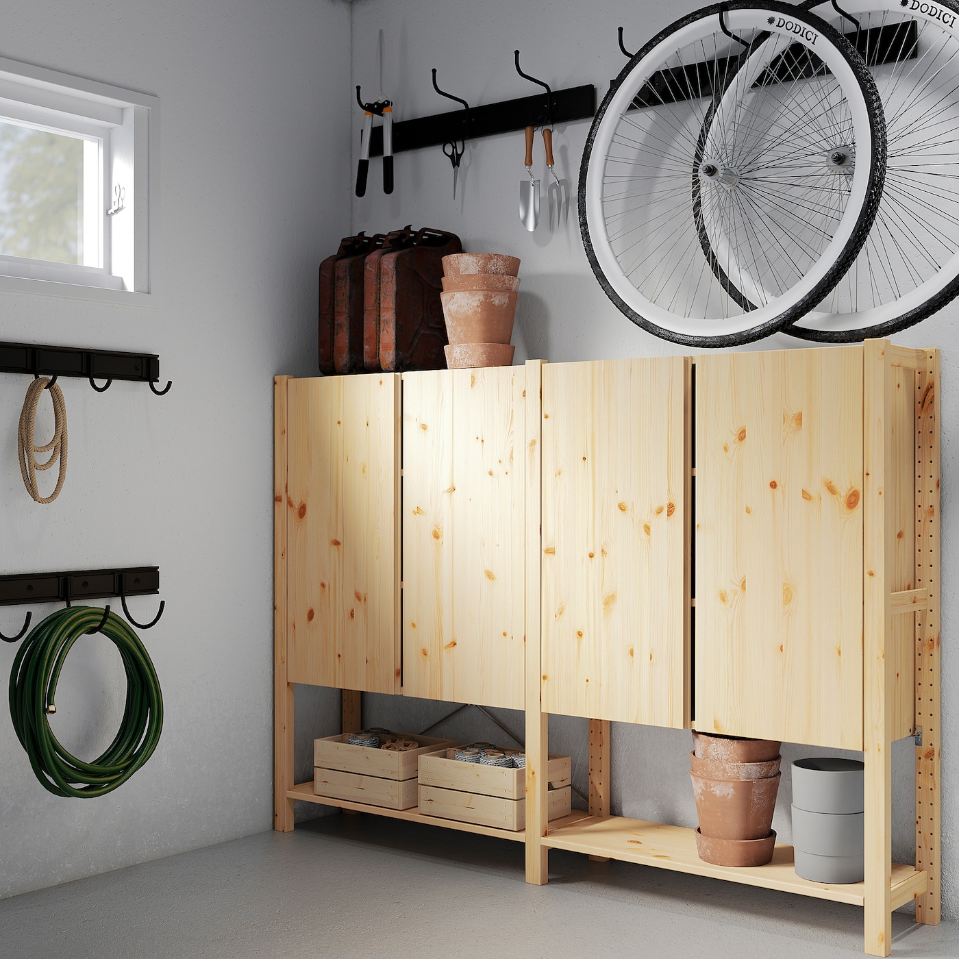 IVAR 2 sections/shelves/cabinet pine - IKEA