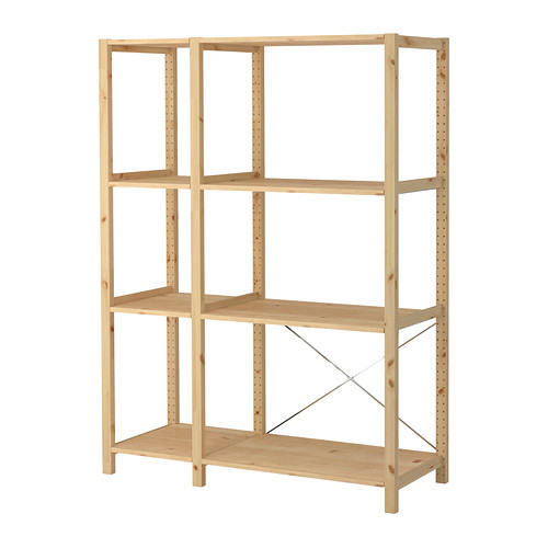 HEJNE 4 sections/shelves softwood - IKEA
