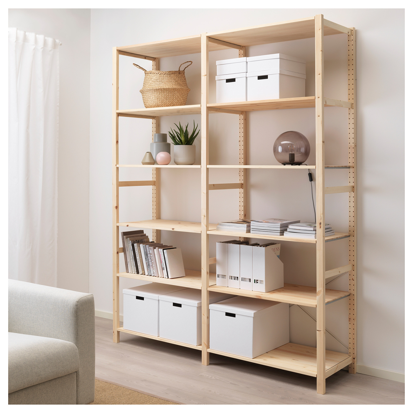 IVAR 2 sections/shelves pine - IKEA