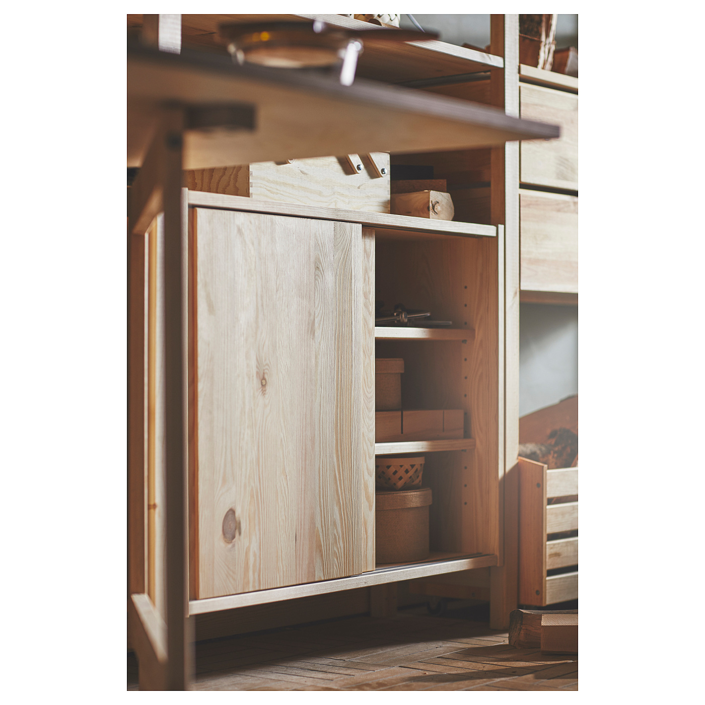 IVAR cabinet with sliding doors pine - IKEA