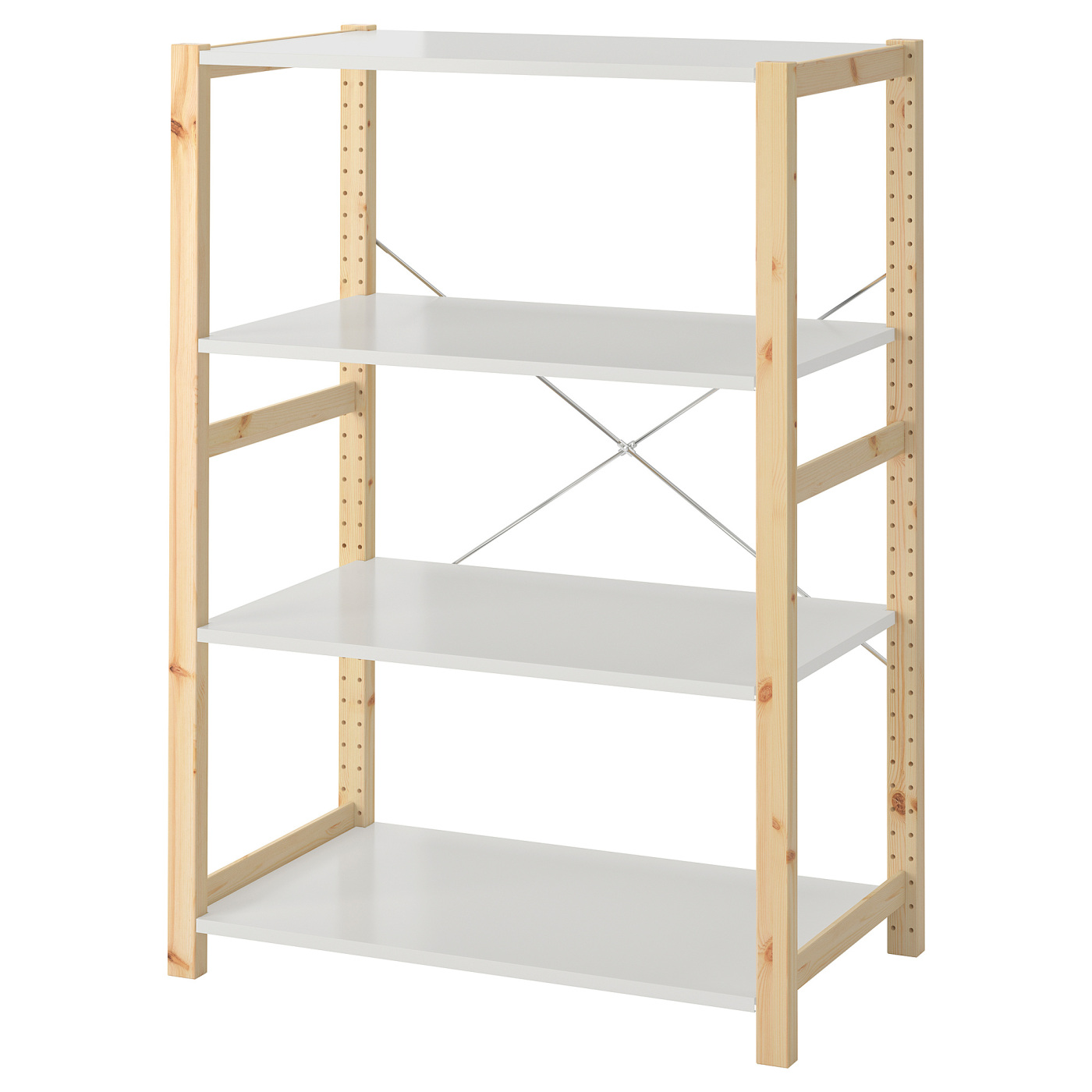 IVAR shelving unit pine/metal white - IKEA