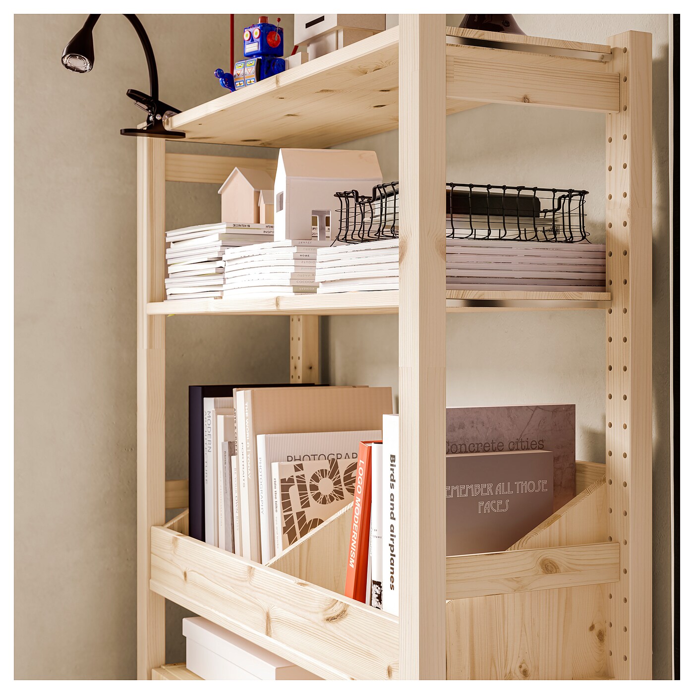 IKEA IVAR 値下げ不可 IVAR shelving unit with box shelf/pine - IKEA