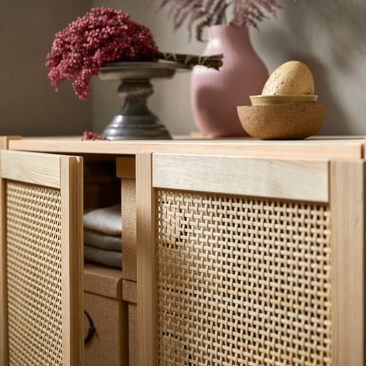 【廃盤品】IKEA IVAR ラタン風キャビネット 扉のみ IVAR shelving unit with doors pine - IKEA