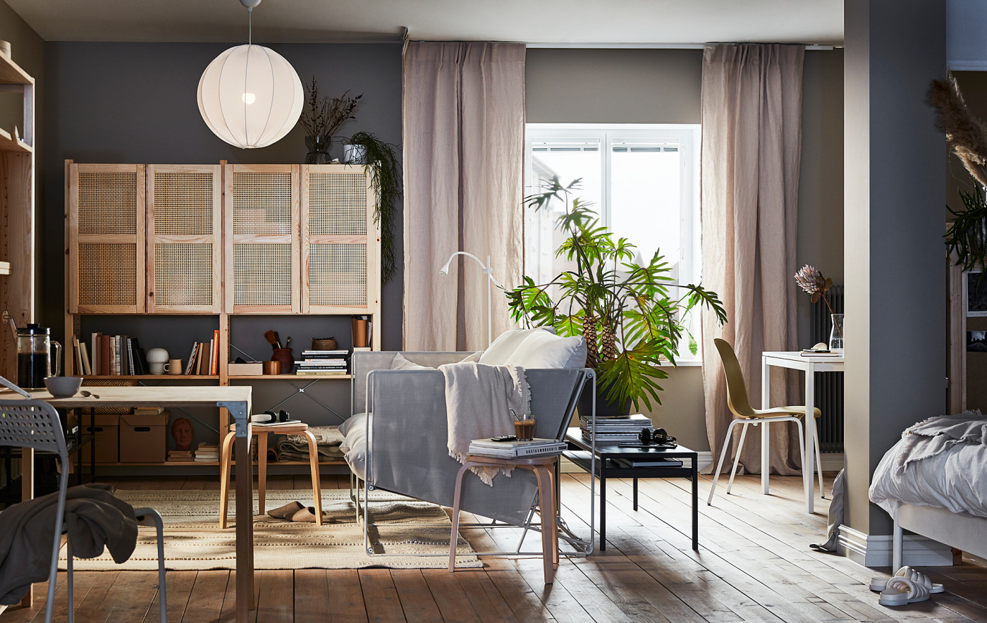 IVAR storage combination with doors pine - IKEA