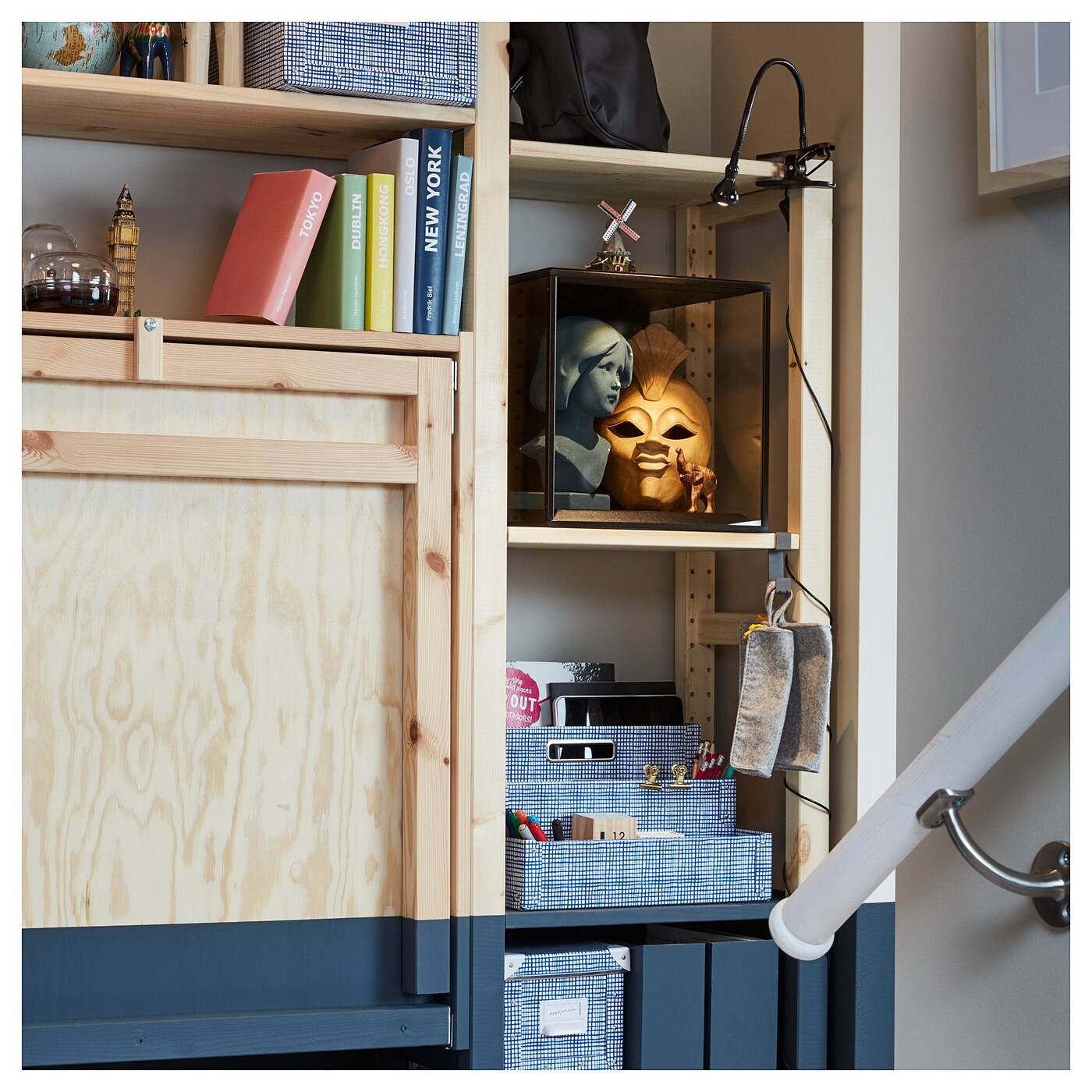 IVAR storage unit with foldable table pine - IKEA