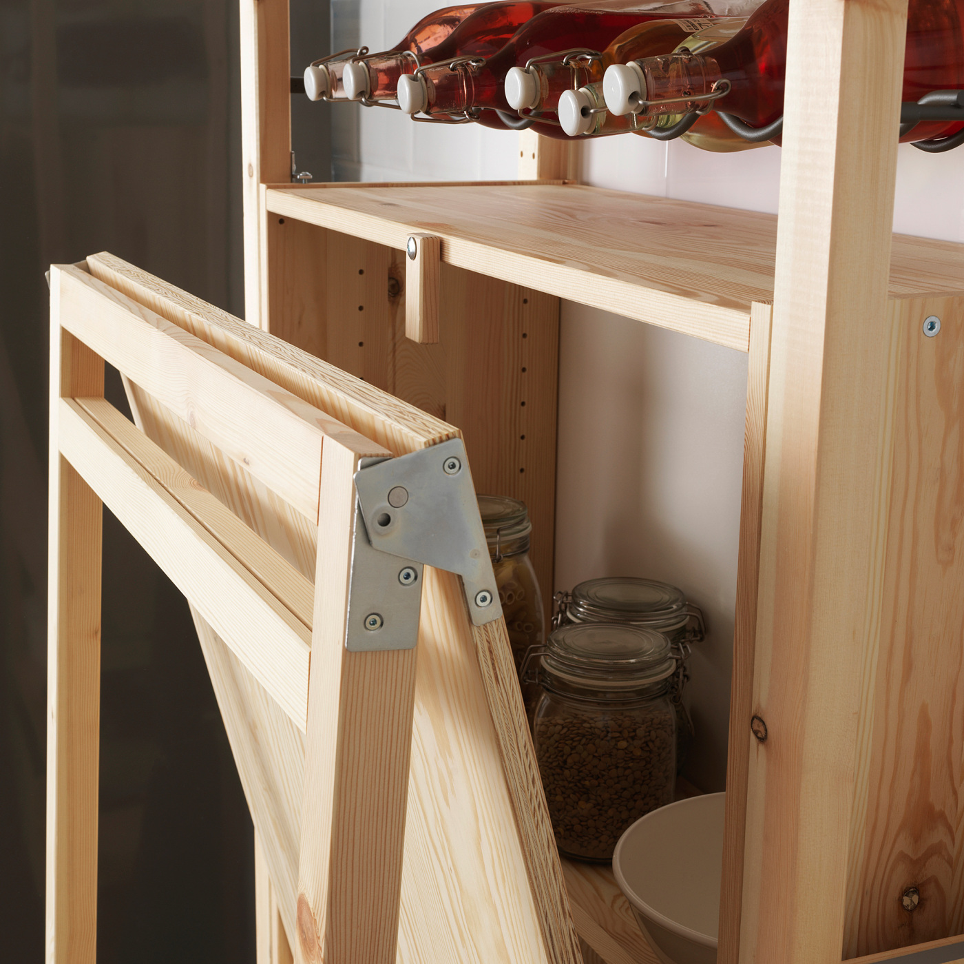 IVAR storage unit with foldable table pine - IKEA