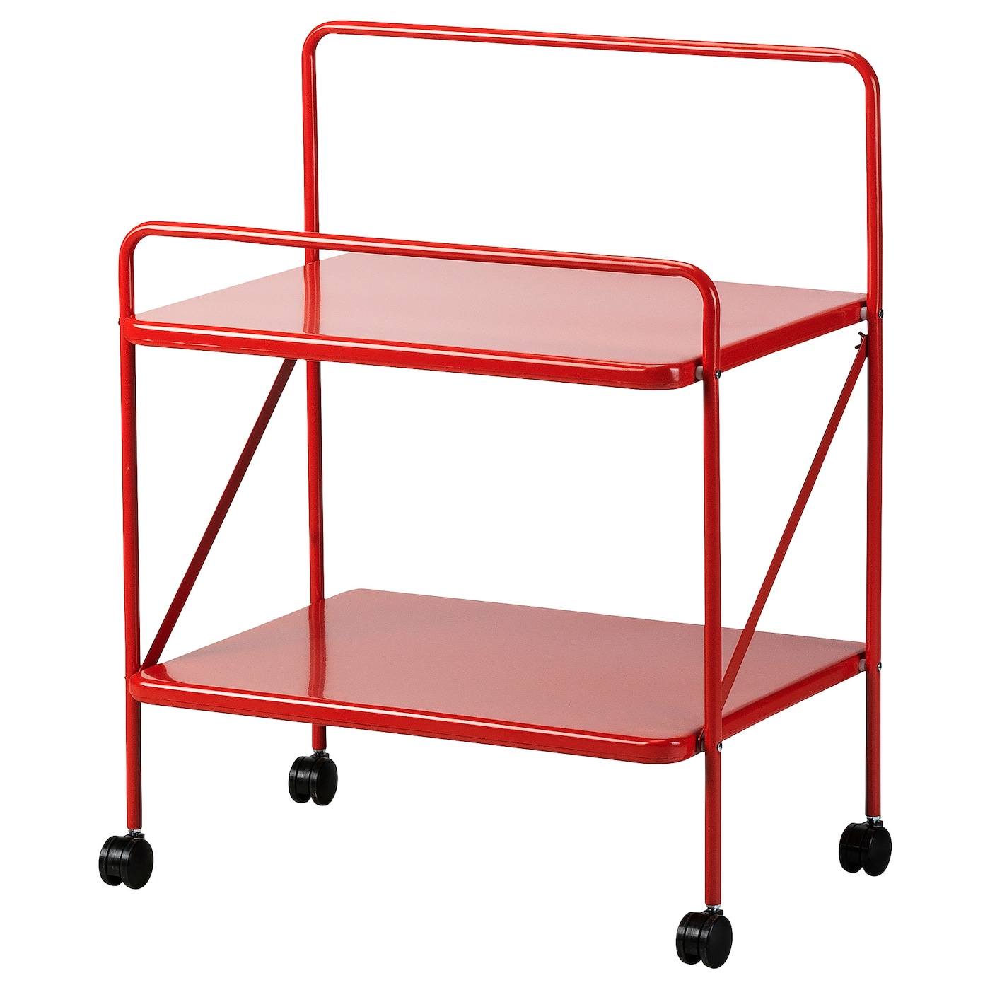 IKEA JARLASA イェルローサ サイドテーブル キャスター付き JÄRLÅSA side table on castors red - IKEA