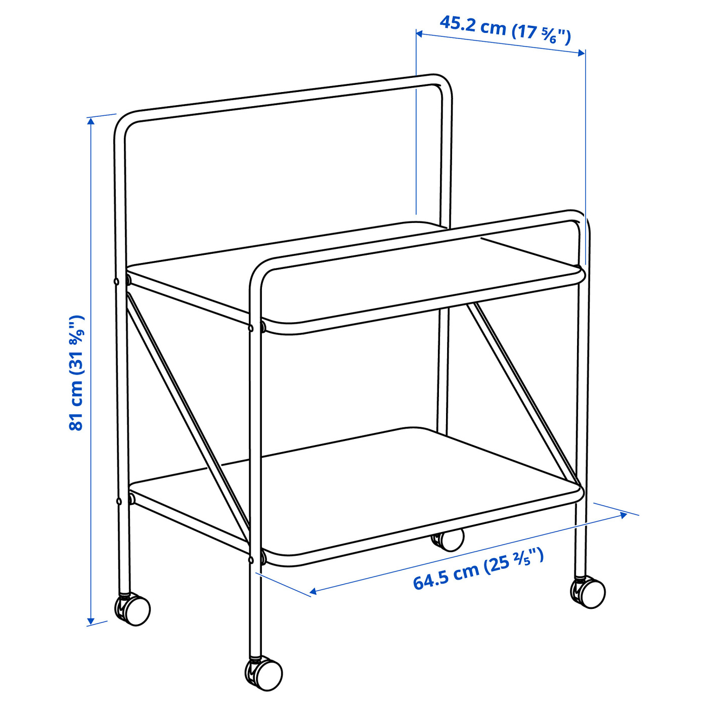 JÄRLÅSA side table on castors white - IKEA