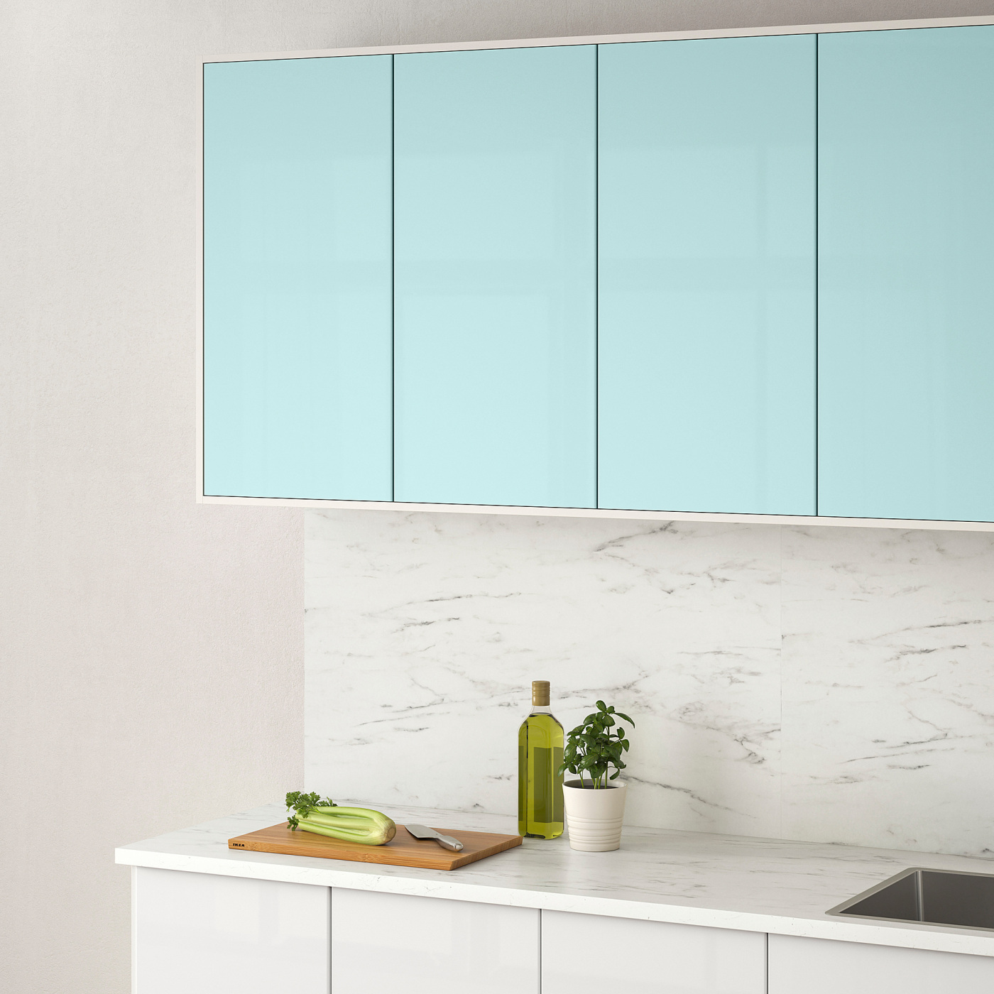 JÄRSTA door high-gloss light turquoise - IKEA