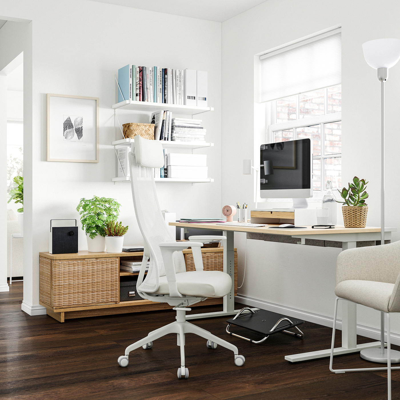 JÄRVFJÄLLET office chair with armrests Grann white - IKEA
