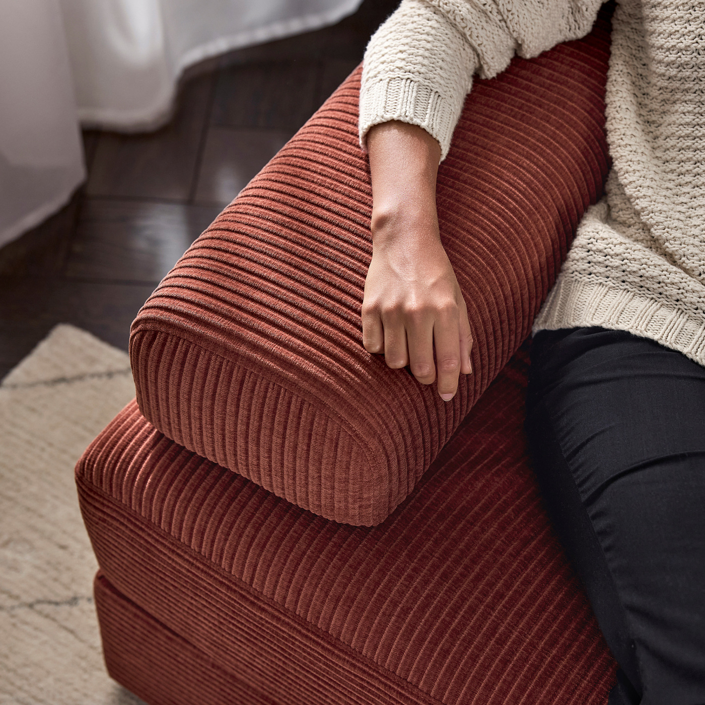 JÄTTEBO u-shaped sofa, 7-seat with chaise longue, right with