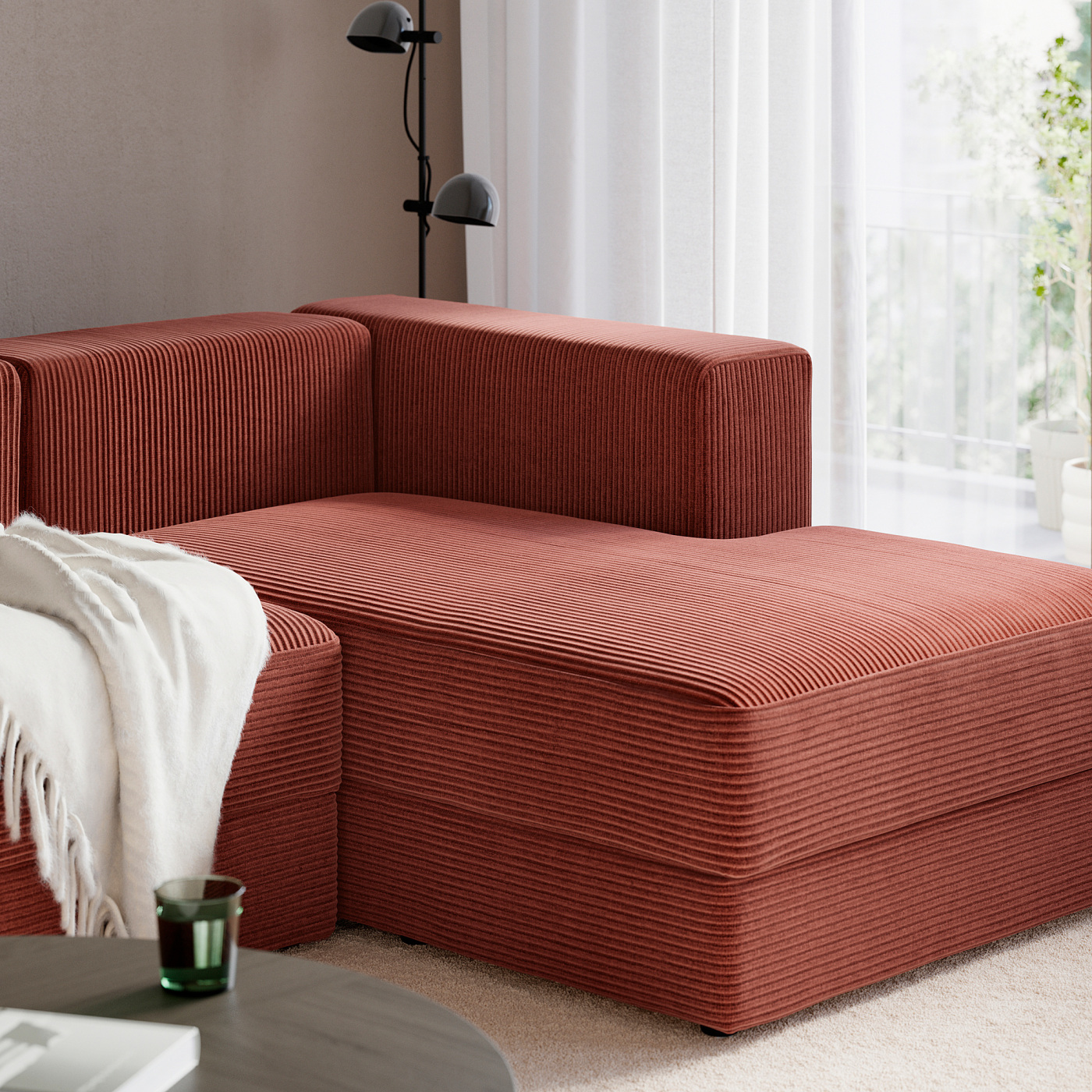 JÄTTEBO u-shaped sofa, 7-seat with chaise longue, right with