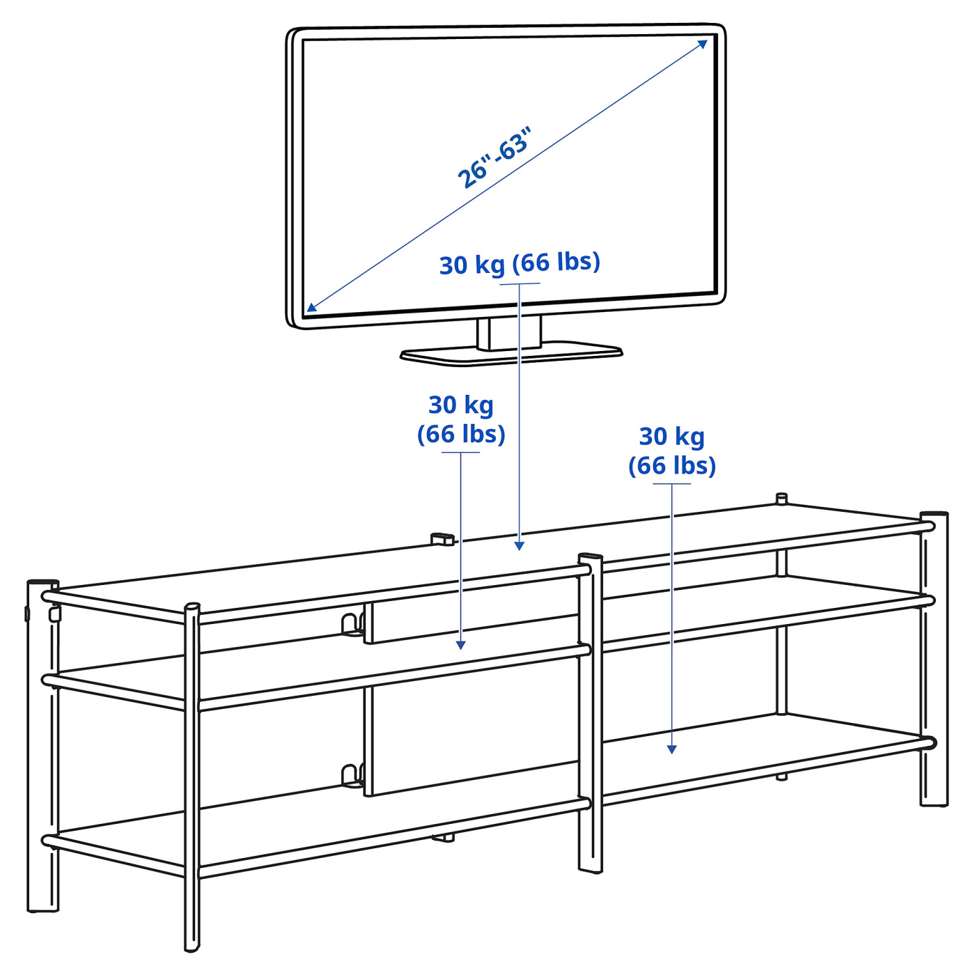 JÄTTESTA TV bench white/light bamboo - IKEA JÄTTESTA TV bench white/light bamboo - IKEA