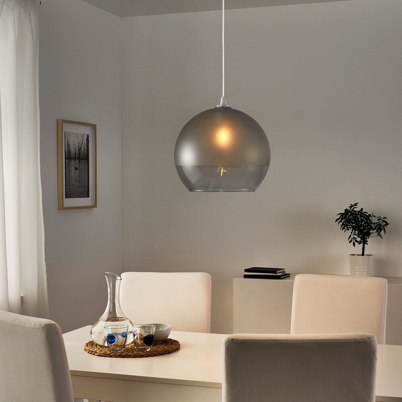 JAKOBSBYN pendant lamp shade frosted glass/grey - IKEA