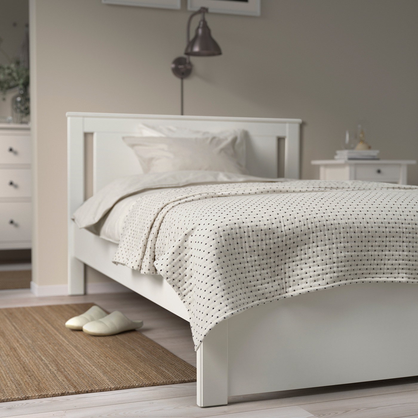 JAKOBSLILJA bedspread off-white/anthracite - IKEA