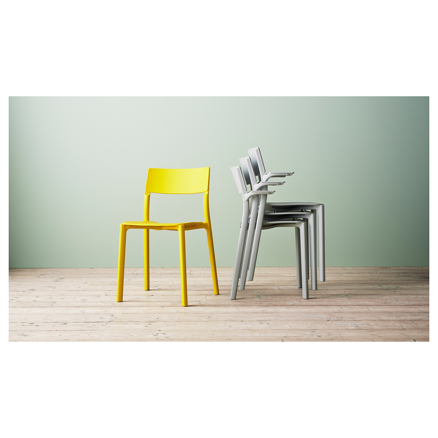 JANINGE chair with armrests grey - IKEA
