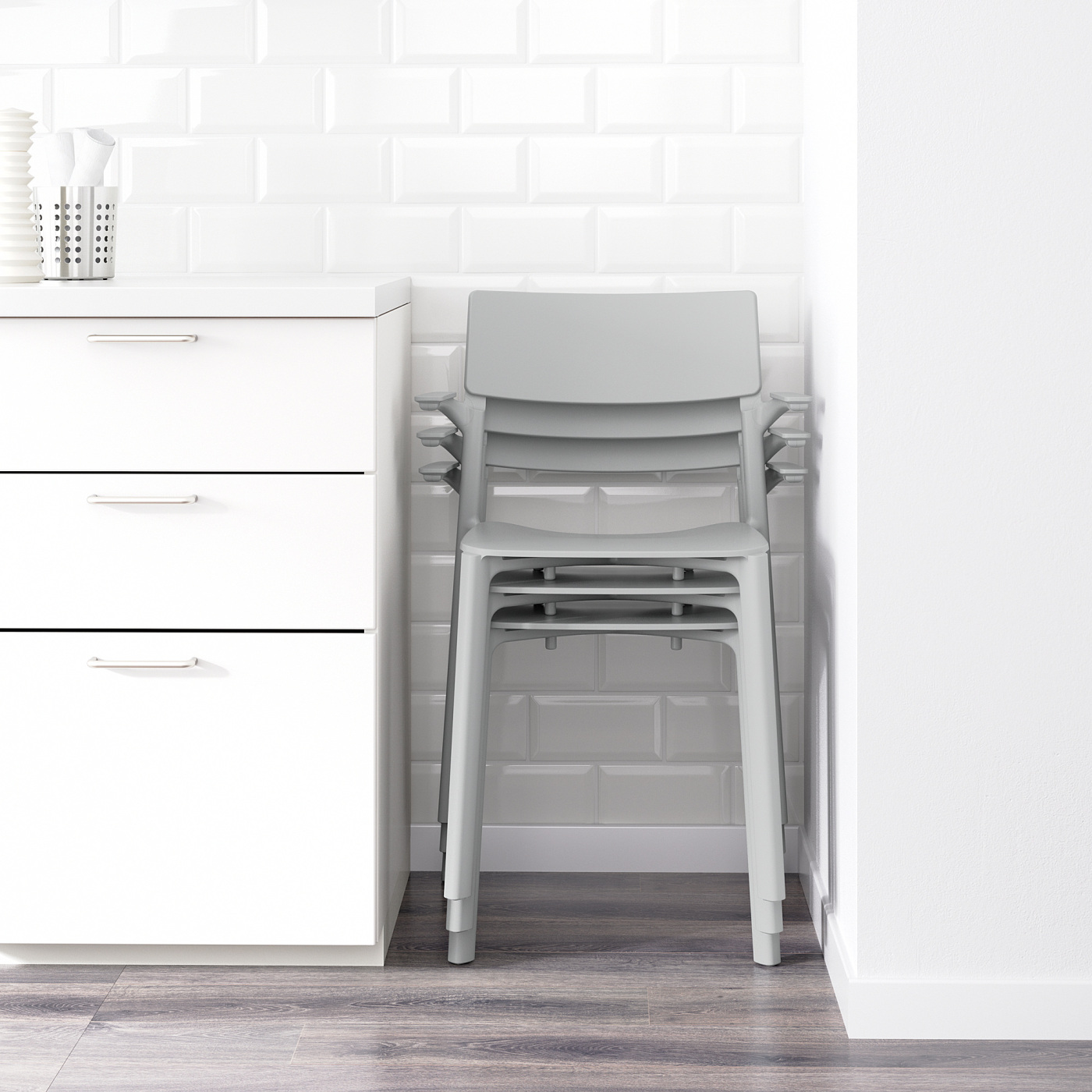 JANINGE chair with armrests grey - IKEA