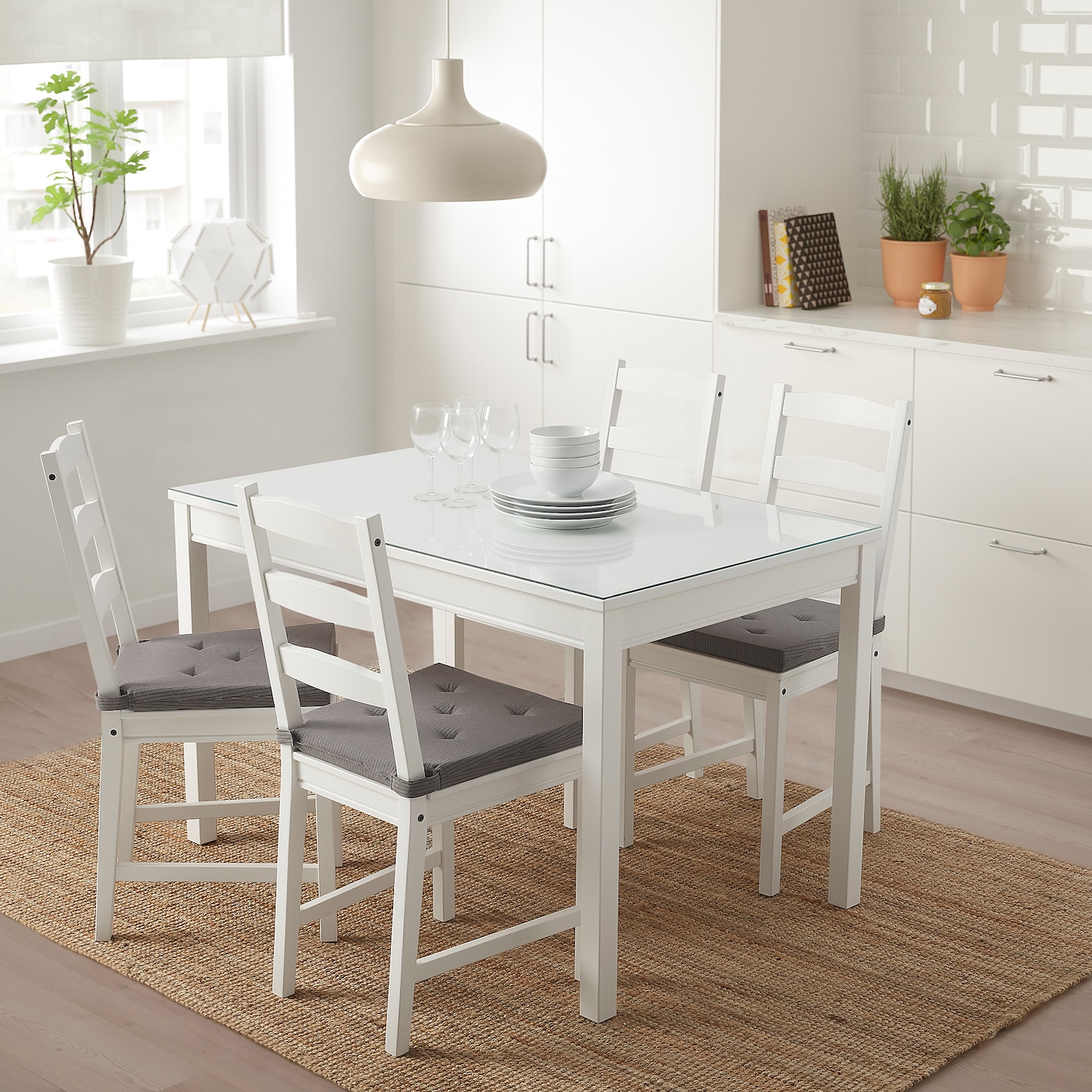 JOKKMOKK JOKKMOKK table and 4 chairs transparent white IKEA