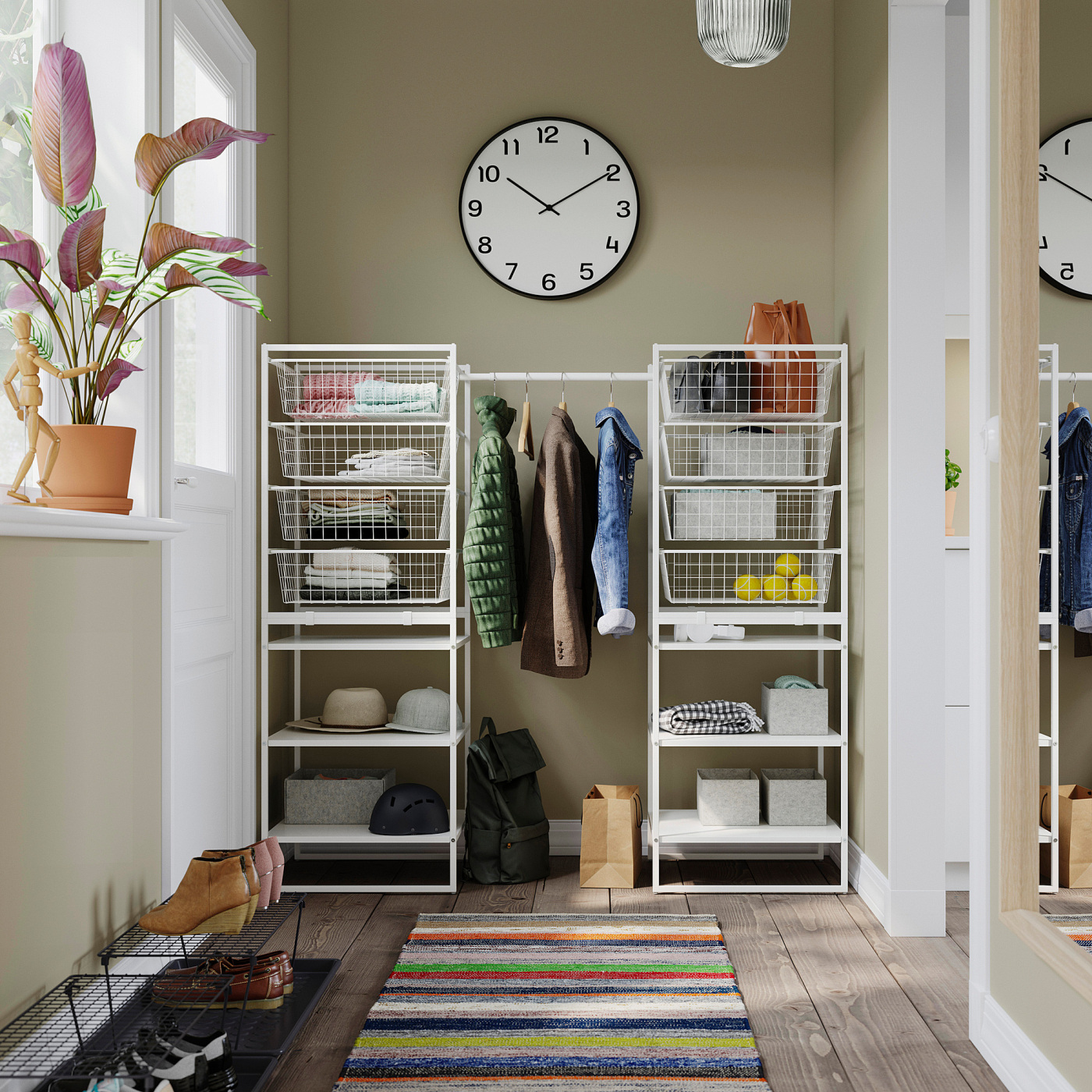 JONAXEL / GREJIG hallway furniture, set of 5 white/grey - IKEA