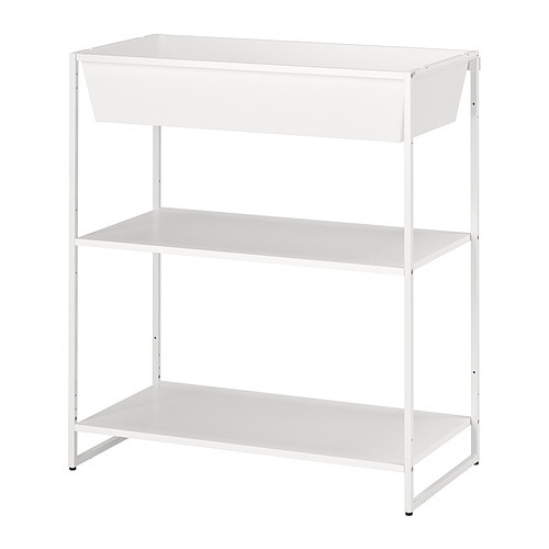 JOSTEIN shelving unit with container in/outdoor/metal white - IKEA