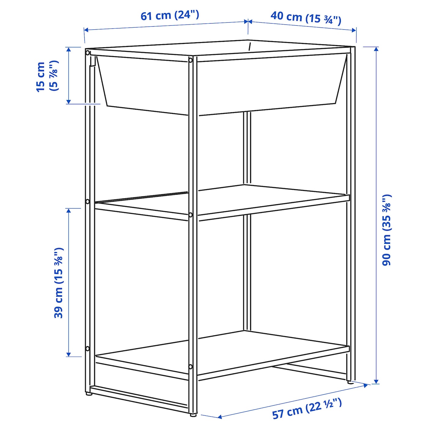 JOSTEIN shelving unit with container in/outdoor/metal white - IKEA