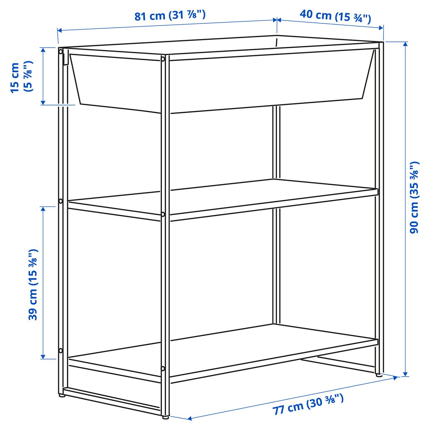 JOSTEIN shelving unit with container in/outdoor/metal white - IKEA