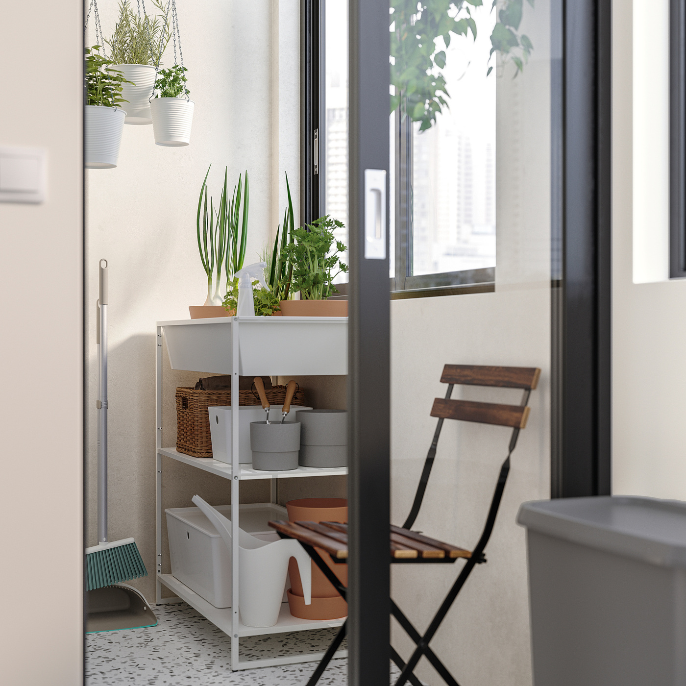 JOSTEIN shelving unit with container in/outdoor/metal white - IKEA JOSTEIN shelving unit with container in/outdoor/metal white - IKEA
