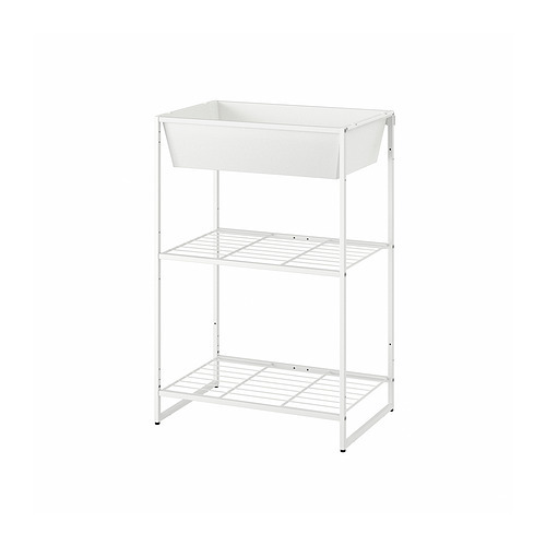 JOSTEIN shelving unit with container in/outdoor/metal white - IKEA
