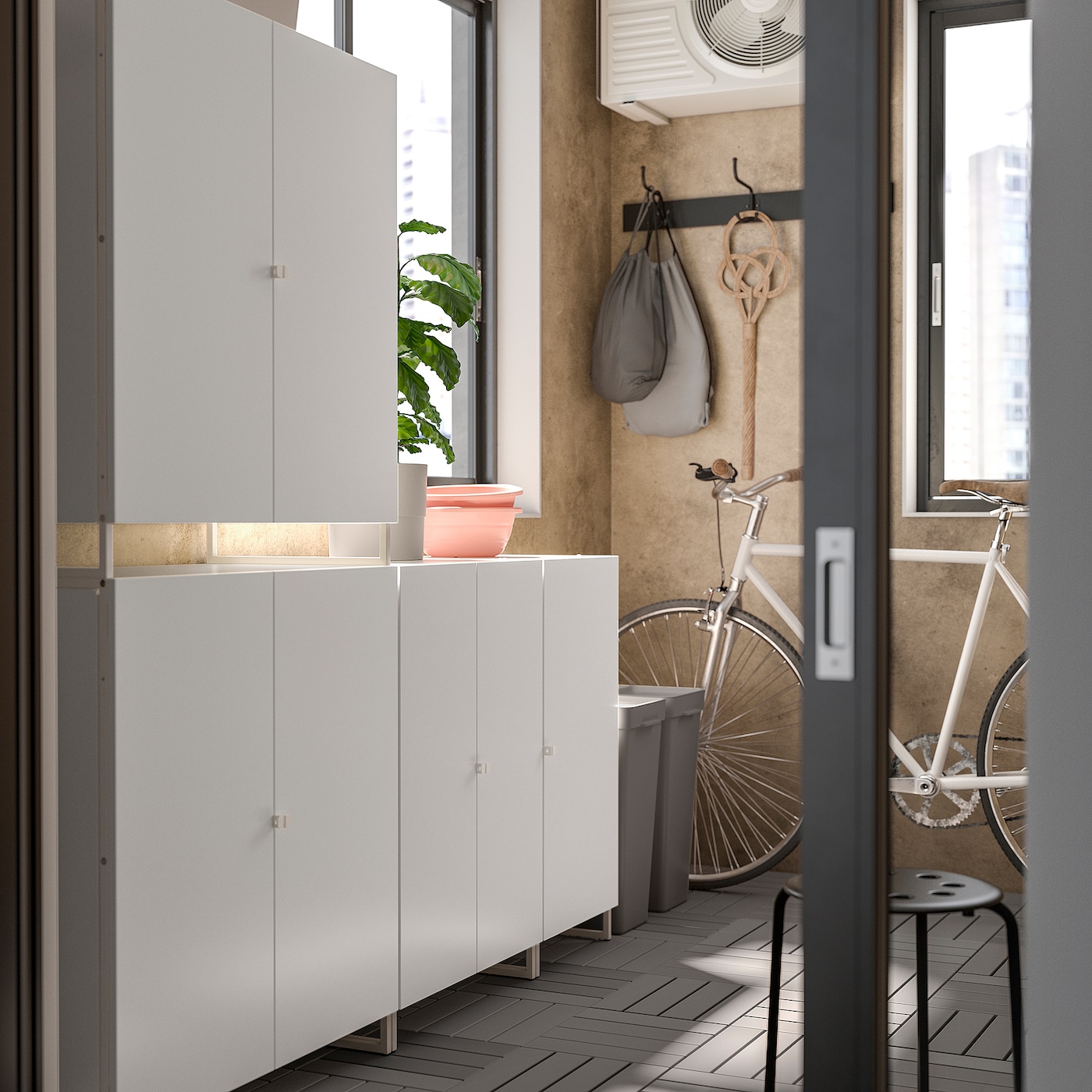 ✨Bianco☆gioco★eroi✨M  ユエ E70/M 34G JOSTEIN shelving unit with doors in/outdoor/white - IKEA