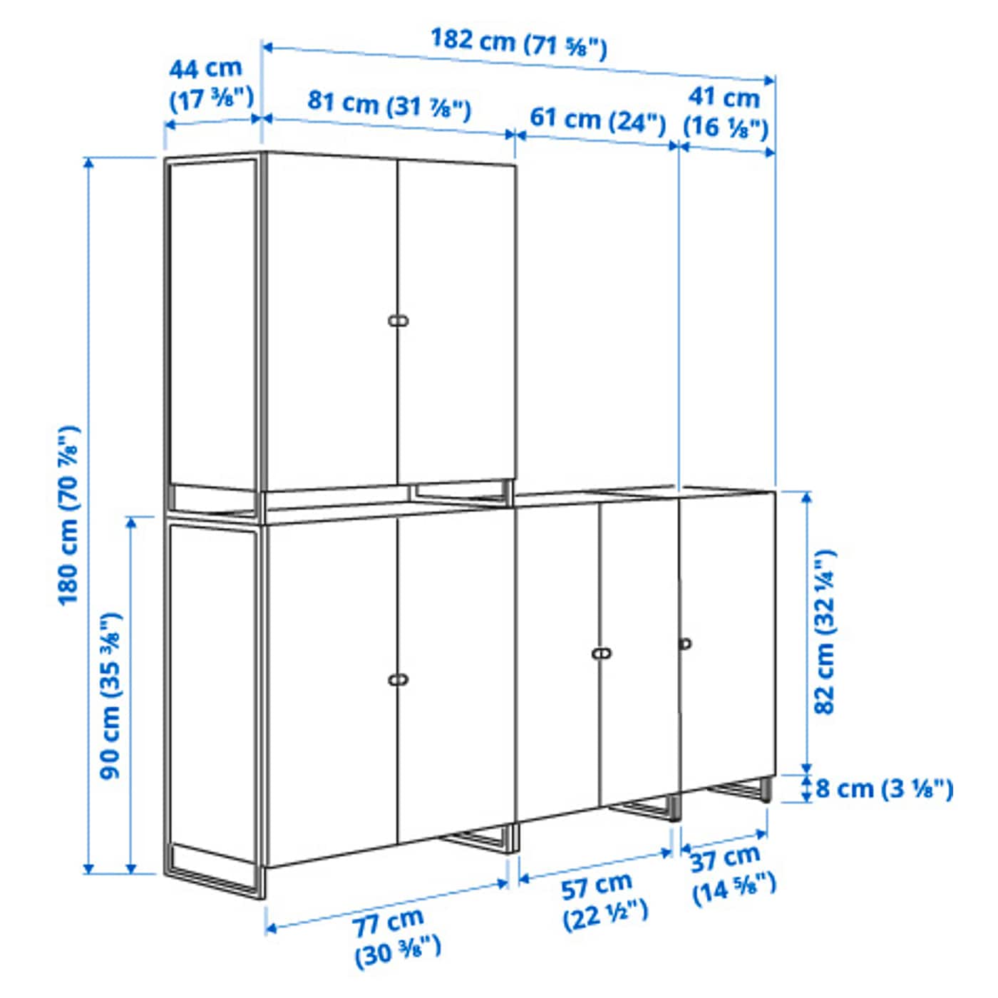 JOSTEIN shelving unit with doors in/outdoor/white - IKEA
