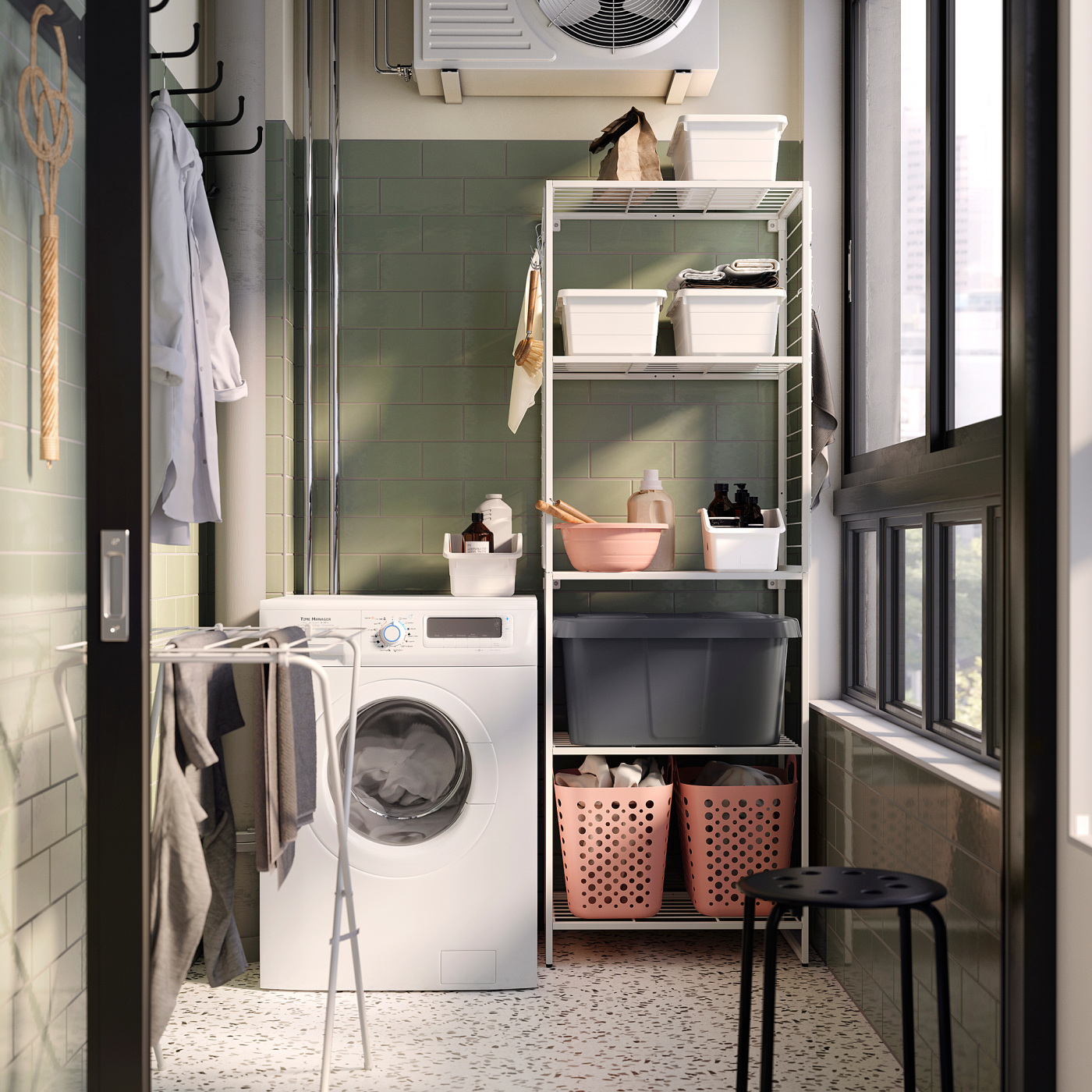 JOSTEIN shelving unit with grid in/outdoor/wire white - IKEA