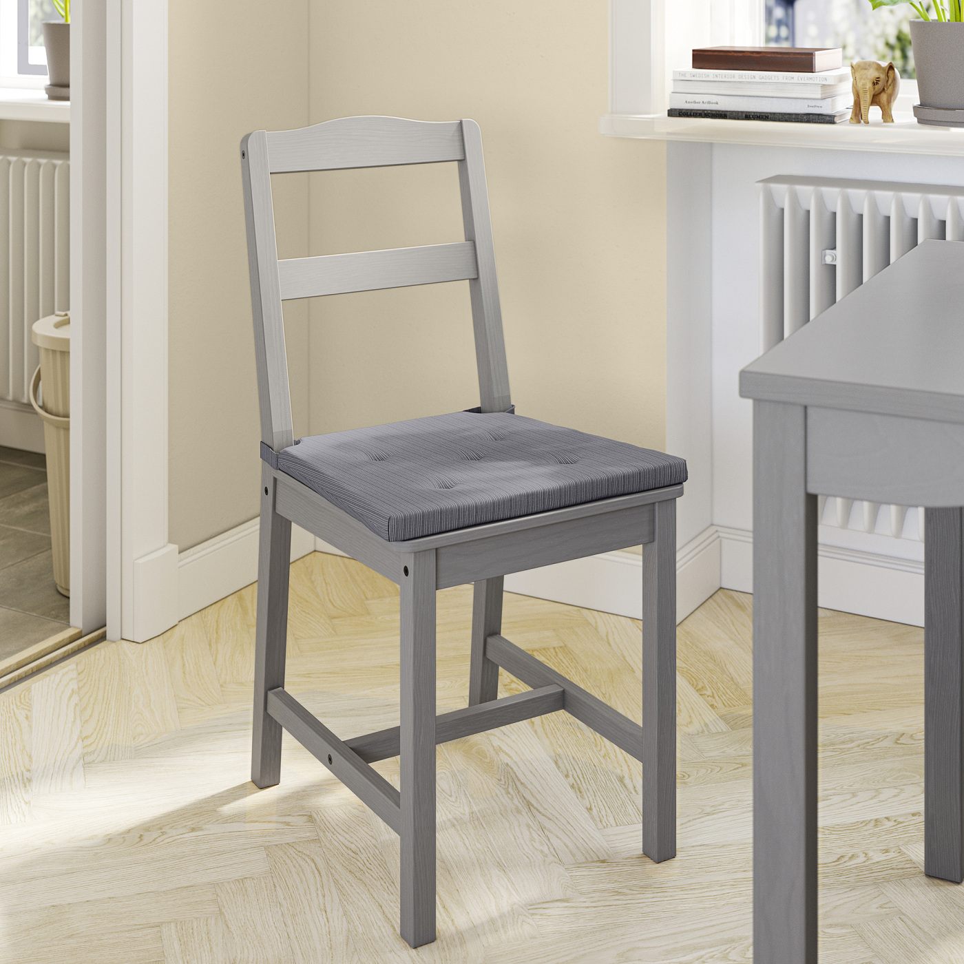 IKEA グレー 布製 ダイニングチェア JUSTINA chair pad grey - IKEA