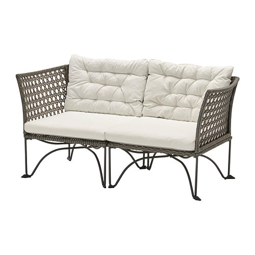 JUTHOLMEN easy chair, outdoor dark grey/Kuddarna light grey