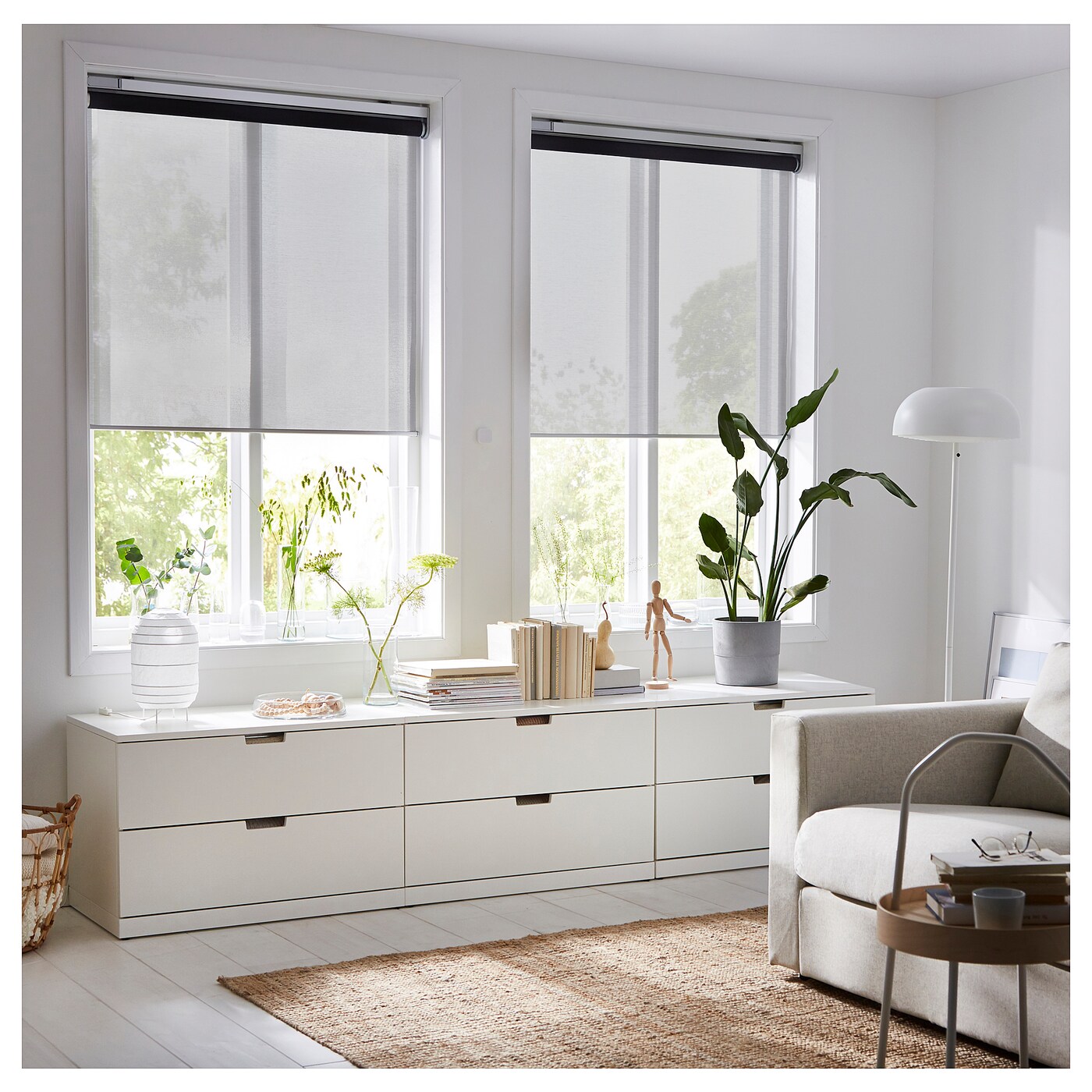 IKEA - KADRILJ カドリリ ローラーブラインド, スマート ワイヤレス KADRILJ roller blind smart wireless/battery-operated grey - IKEA