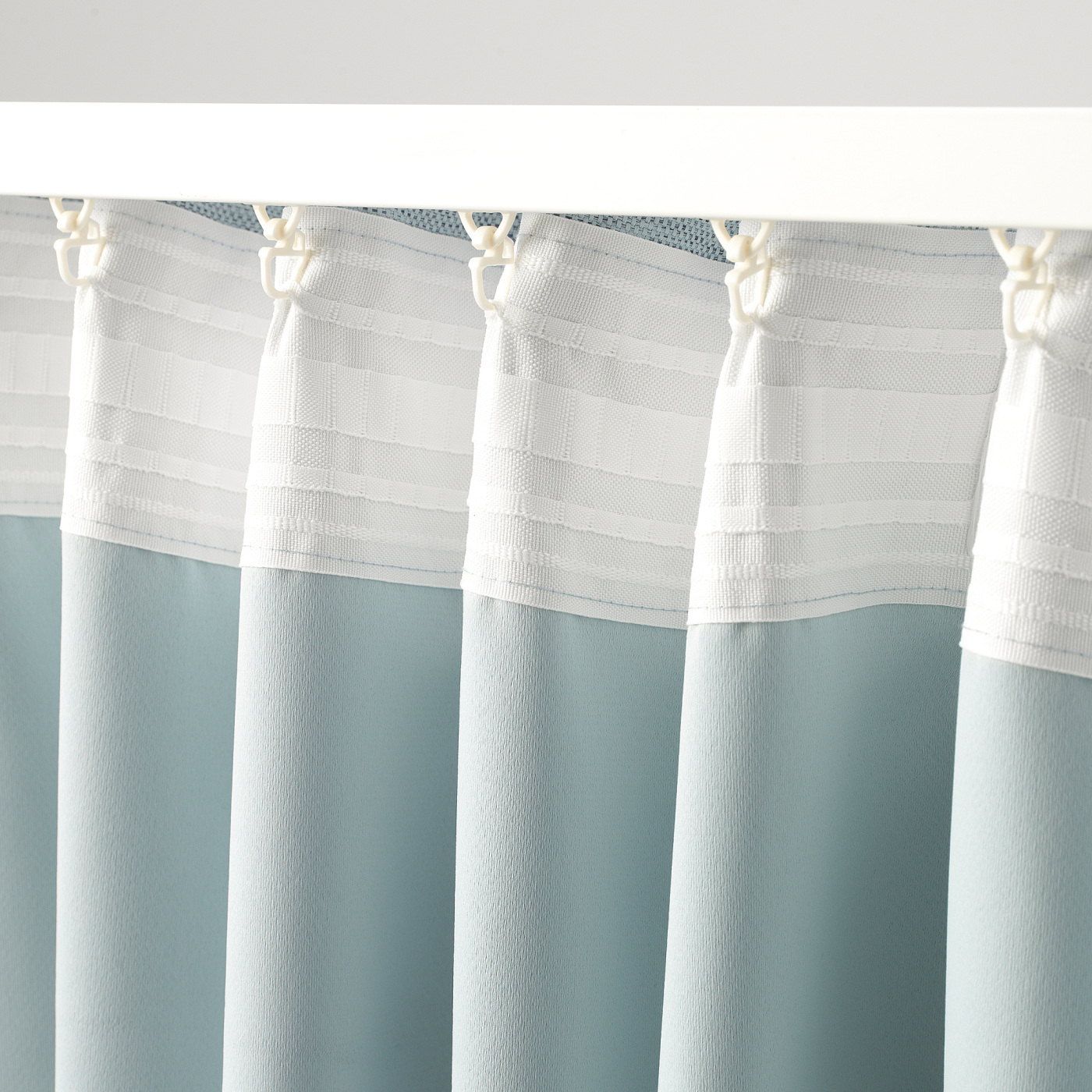 KALAMONDIN room darkening curtains, 1 pair light blue - IKEA