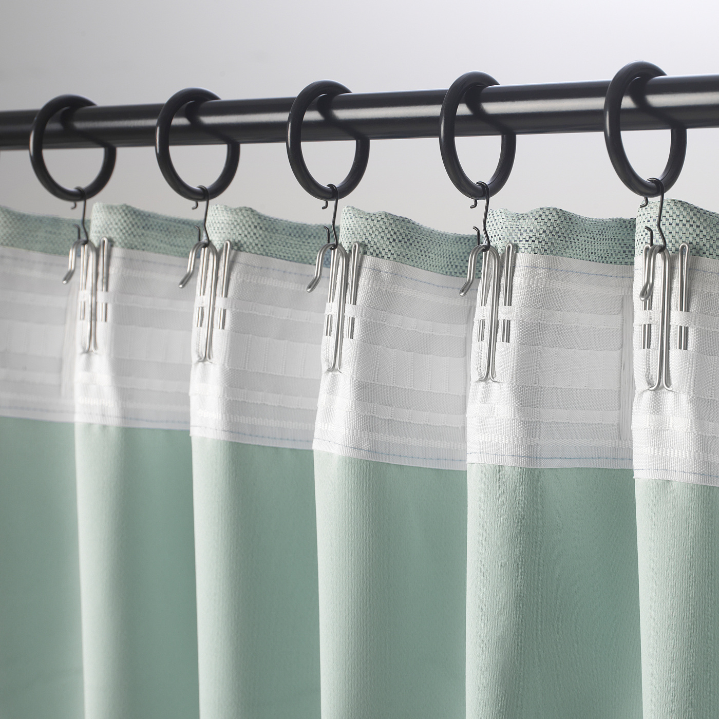 KALAMONDIN room darkening curtains, 1 pair light green - IKEA