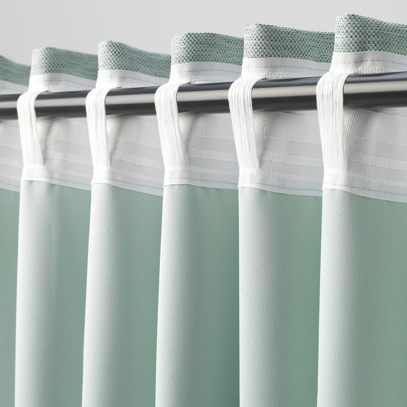 KALAMONDIN room darkening curtains, 1 pair light green - IKEA